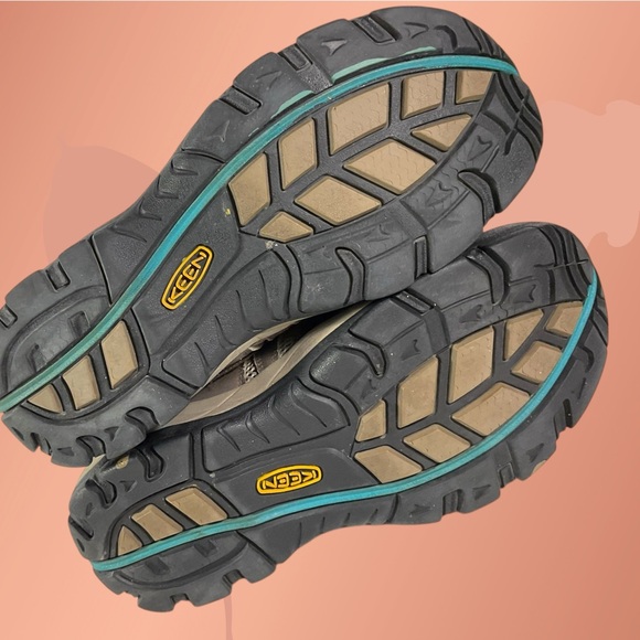 KEEN Waterproof Sport Shoe Women’s Size 9.5 Leather Brown/Turquoise #5133 - Picture 6 of 11